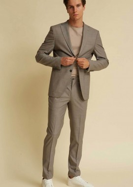 DORS - DORS ανδρικό παντελόνι chino με μικροσχέδιο - 2038034.C01 Γκρι