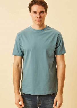 DORS - DORS ανδρικό T-shirt με κεντημένο λογότυπο Regular Fit - 1140020.1.C03 Γκρι Γαλάζιο