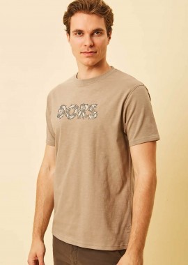DORS - DORS ανδρικό T-shirt με graphic logo Regular Fit - 1140026.C04 Μπεζ