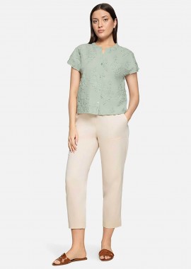 BETTY & CO - BETTY & CO γυναικείο παντελόνι cropped ψηλόμεσο - 6592/3170 Εκρού