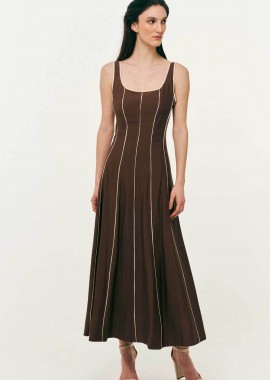 FOREL - Forel γυναικείο φόρεμα maxi μεσάτο - 082.50.01.126 Καφέ