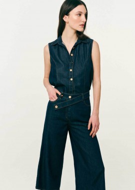 FOREL - Forel γυναικείο denim γιλέκο - 082.41.01.010 Μπλε Σκούρο