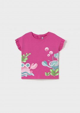 Mayoral παιδικό T-shirt με print - 1048-S25 Φούξια