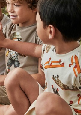 MAYORAL - Mayoral παιδικό T-shirt με All-over print - 3038-S25 Κρέμ
