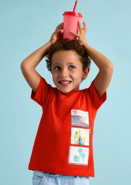 MAYORAL - Mayoral παιδικό T-shirt με print - 3048-S25 Κόκκινο