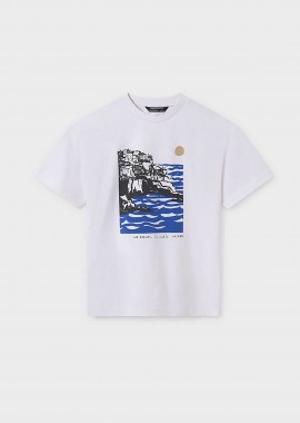 Mayoral παιδική μπλούζα με print - 6006-S25 Λευκό