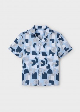 Mayoral παιδικό πουκάμισο με all-over print - 3114-S25 Μπλε