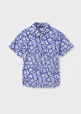 Mayoral παιδικό πουκάμισο με all-over print - 6138-S25 Μπλε