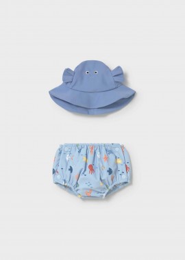 MAYORAL - Mayoral βρεφικό σετ μαγιό και καπέλο (2 τεμάχια) - 1618-S26 Μπλε
