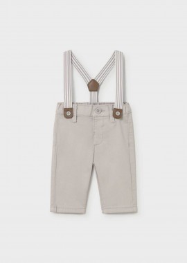 Mayoral βρεφικό παντελόνι chino με τιράντες - 1596-S26 Γκρι