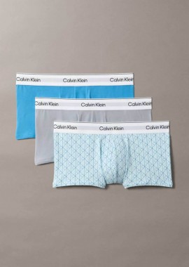 - Calvin Klein σετ ανδρικά εσώρουχα trunk με λογότυπο (3 τεμάχια) - LV00NB4389 Γαλάζιο