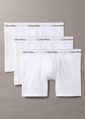Calvin Klein σετ ανδρικά εσώρουχα boxer brief με λογότυπο (3 τεμάχια) - LV00NB4394 Λευκό