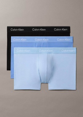 Calvin Klein σετ ανδρικά εσώρουχα trunk με λογότυπο (3 τεμάχια) - LV00NB4392 Μπλε