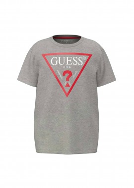 GUESS - Guess παιδικό T-shirt με triangle logo print (8-16 ετών) - L73I55K8HM0 Γκρι