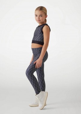 GUESS - Guess παιδικό κολάν με all-over logo print Skinny Fit - J5RB03MC01P Μαύρο
