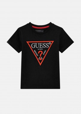 GUESS - Guess παιδικό T-shirt με κεντημένο λογότυπο Regular Fit - N4YI37K8HM4 Μαύρο