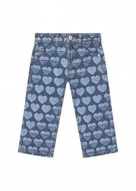 GUESS - Guess παιδικό τζιν παντελόνι με all-over print και λογότυπο Wide Leg - K5RA02D45E0 Denim Blue