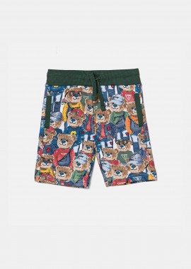 Guess παιδική βερμούδα με all-over print με λογότυπο Regular Fit - N5RD02KA6R4 Πράσινο