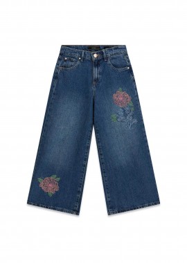 GUESS - Guess παιδικό τζιν παντελόνι με κέντημα - J6RA14D45E0 Denim Blue