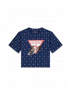 GUESS - Guess παιδικό T-shirt με triangle logo print - J6RI08K6YW4 Μπλε Σκούρο