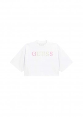 GUESS - Guess παιδικό T-shirt με κεντημένο λογότυπο Boxy Fit - J6RI11KCNQ4 Λευκό