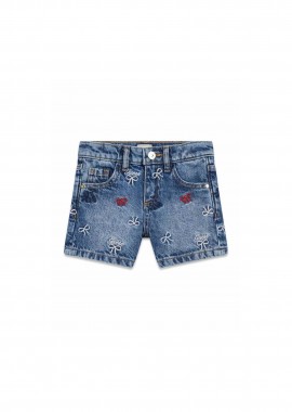 GUESS - Guess παιδικό denim σορτς με κέντημα - K6RD06D45E0 Denim Blue