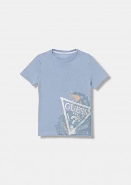GUESS - Guess παιδικό T-shirt με triangle logo print - L6RI14K8HM4 Γαλάζιο