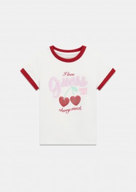 GUESS - Guess παιδικό T-shirt με κεντημένο λογότυπο - K6RI08K6YW4 Λευκό