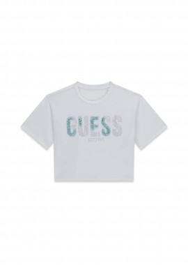 GUESS - Guess παιδικό T-shirt cropped με print - J6GI07K6YW4 Μπλε Ανοιχτό