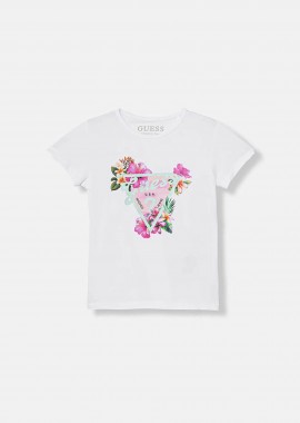 GUESS - Guess παιδικό T-shirt με triangle logo print - K6GI02K6YW4 Λευκό