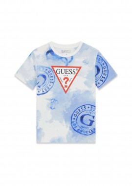GUESS - Guess παιδικό T-shirt με print και λογότυπο - L6GI03K8HM4 Μπλε
