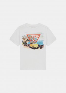 GUESS - Guess παιδικό T-shirt με triangle logo print - L6GI08K8HM4 Λευκό