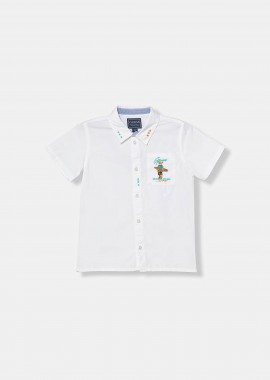 Guess παιδικό πουκάμισο με κέντημα - N6GH04WBHQ1 Λευκό
