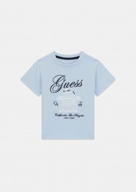 GUESS - Guess παιδικό T-shirt με logo print - N6GI00K8HM4 Γαλάζιο