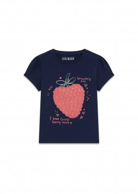 GUESS - Guess παιδικό T-shirt με print - K6GI07K6YW4 Μπλε Σκούρο