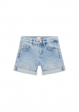 GUESS - Guess παιδικό denim σορτς με κέντηματα - K6GD12D45E0 Denim Blue