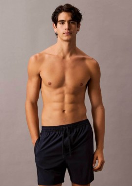 CALVIN KLEIN - Calvin Klein ανδρικό μαγιό σορτς medium με logo tape στα πλαϊνά - LV00N61002 Μπλε Σκούρο