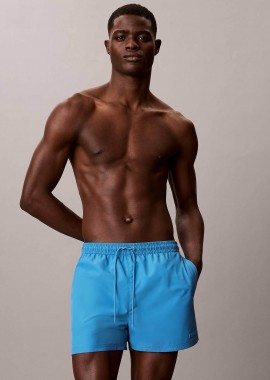 CALVIN KLEIN - Calvin Klein ανδρικό μαγιό σορτς short με logo patch - LV00N61028 Γαλάζιο