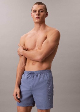 CALVIN KLEIN - Calvin Klein ανδρικό μαγιό σορτς medium με κεντημένο λογότυπο - LV00N61029 Μπλε Ανοιχτό