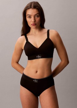 Calvin Klein γυναικείο σουτιέν bralette με monogram - LV00QF8877 Μαύρο