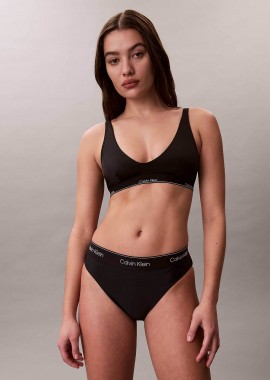CALVIN KLEIN - Calvin Klein γυναικείο μαγιό μπικίνι τοπ bralette με λογότυπο - LV00Q61207 Μαύρο