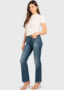 GUESS - Guess γυναικείο τζιν παντελόνι πεντάτσεπο Straight Fit - W5RA0VD5L72 Denim Blue
