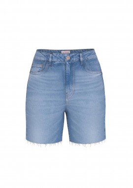 GUESS - Guess γυναικεία denim βερμούδα ψηλόμεση πεντάτσεπη Regular Fit - W5GD47D5B94 Denim Blue