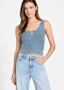 Guess γυναικείο αμάνικο τοπ με ανάγλυφη υφή Regular Fit 