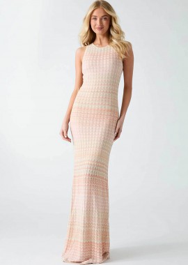 GUESS - Guess γυναικείo maxi αμάνικο φόρεμα ''Rosalyn'' - W6GKA2Z0749 Ροζ
