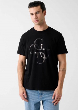 GUESS - Guess ανδρικό T-shirt με logo print Regular Fit - M6RI03I3Z14 Μαύρο