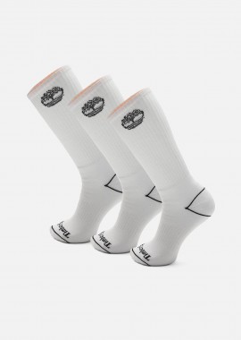 Timberland σετ unisex μακριές κάλτσες (3 ζευγάρια) - TB0A6BBY1001 Λευκό