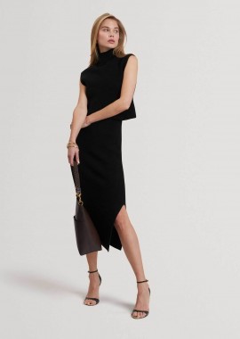 Ted Baker γυναικείο midi αμάνικο φόρεμα μoνόχρωμο 2 σε 1 