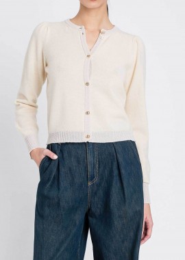 TWINSET - Twinset γυναικεία μπλούζα πλεκτή ζακέτα - 252TP3583 Εκρού