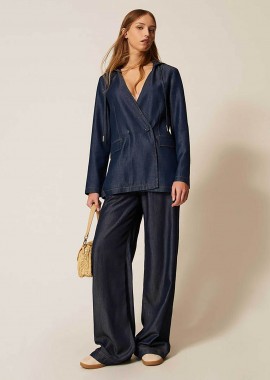 TWINSET - Twinset γυναικείο denim παντελόνι Wide Leg - 261LL2QGG Μπλε